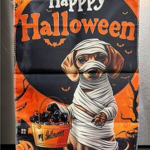 F35-2. Halloween Mummy Dog Garden Flag/Wall hanging